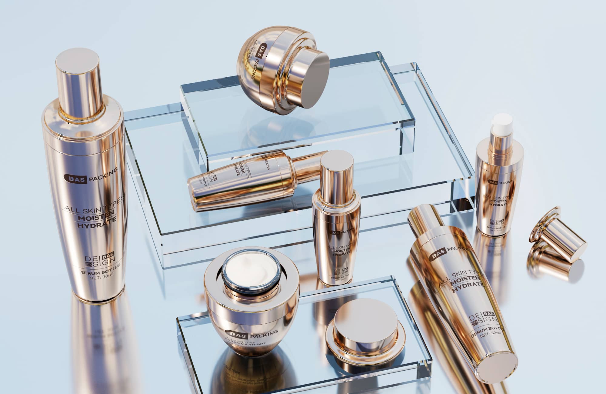Luxury Cosmetic Glass Bottle Packaging Manufacturer with Premium Options